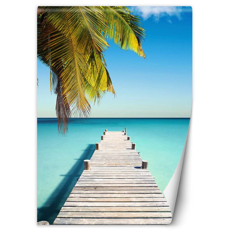 Fototapeta Feeby Pomost palmy tropikalny ocean 150x210 1 szt