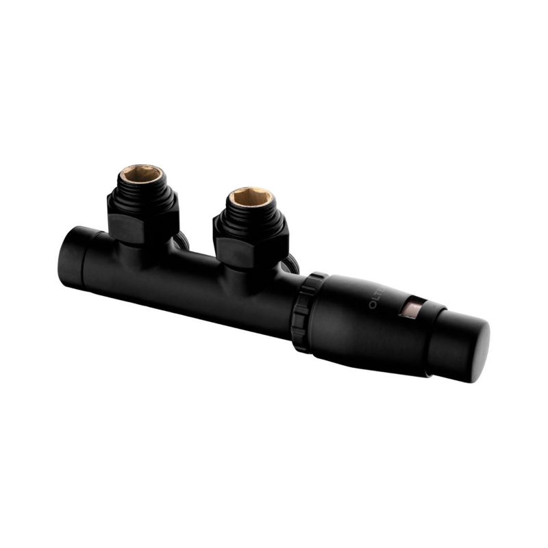Zestaw termostatyczny Oltens Varmare czarny mat prawy 50 mm do grzejnika 1 szt.