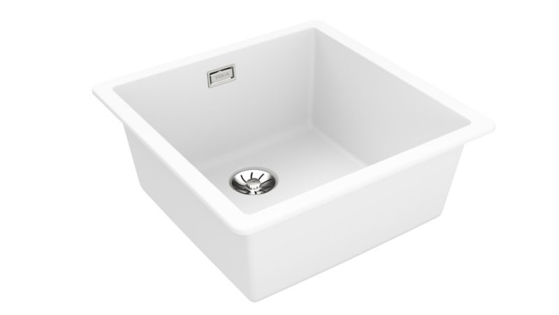 Zlewozmywak Teka Radea 45,6x45,6 cm tegranit biały, 1-komorowy, syfon perfectflow, 1 szt.