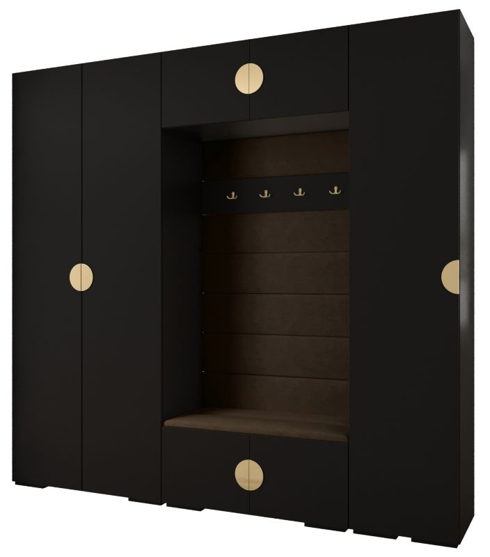 Garderoba do przedpokoju Abiks INOVA 4 Z8 czarny+złoty+manila04 1 szt.