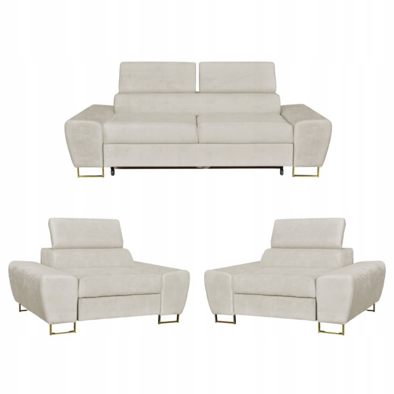 Zestaw mebli do salonu sofa i fotele Family Meble Bosso beż 1szt