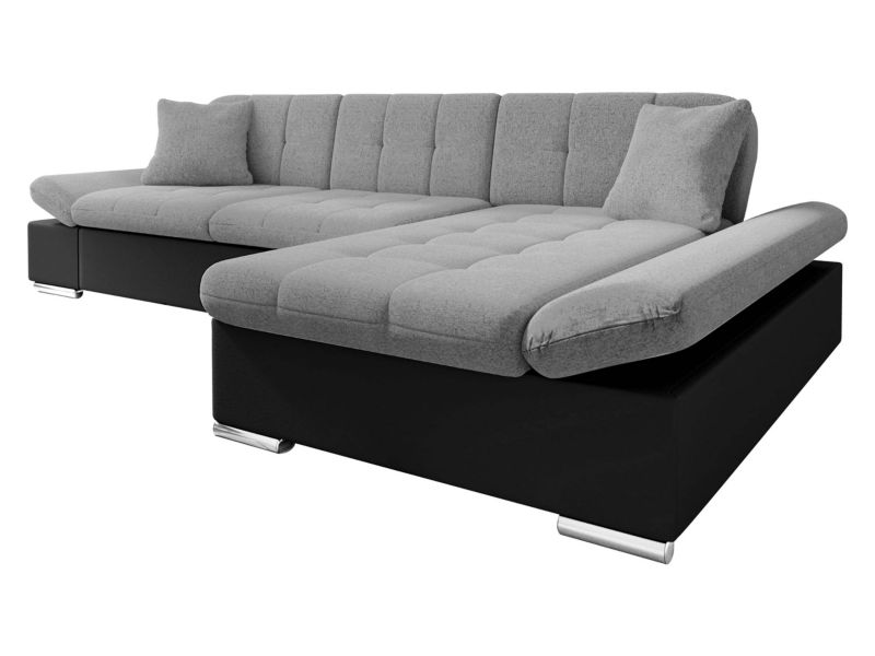 Narożnik MIRJAN 24 do salonu Montana prawy czarna ekoskóra/szary 1 szt.