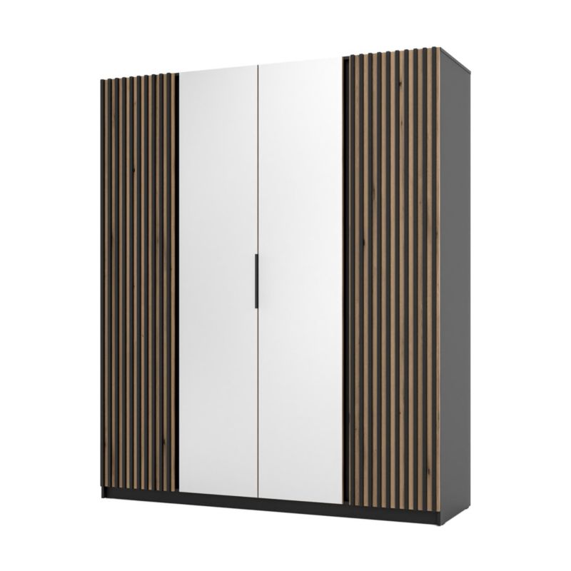 Szafa do przedpokoju 4-drzwiowa z lustrem Bonni Dravero BL/EV-BL 2LAM 2L 1 szt.