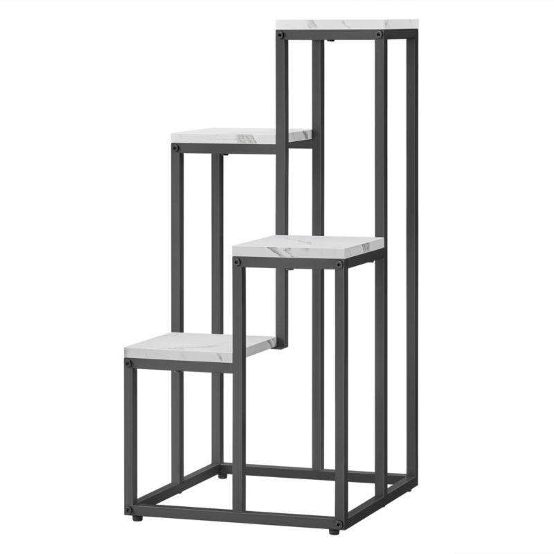 Regał kwietnik 4 półki, Songmics - marmur / nogi czarne 1szt