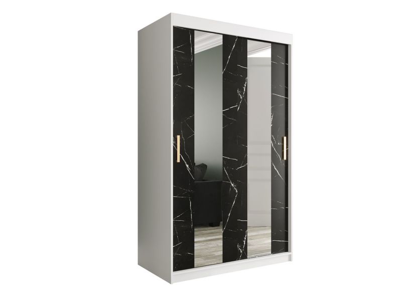 Szafa MIRJAN 24 Marmur Pole 120 biały mat / czarny marmur 1 szt.