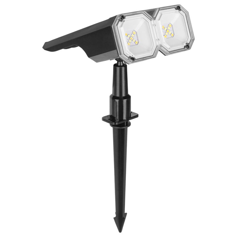 Lampa ogrodowa solarna LED MasterLED Duo 1.8W 2700K/6500K IP44 czarna USB wbijana 1 szt.