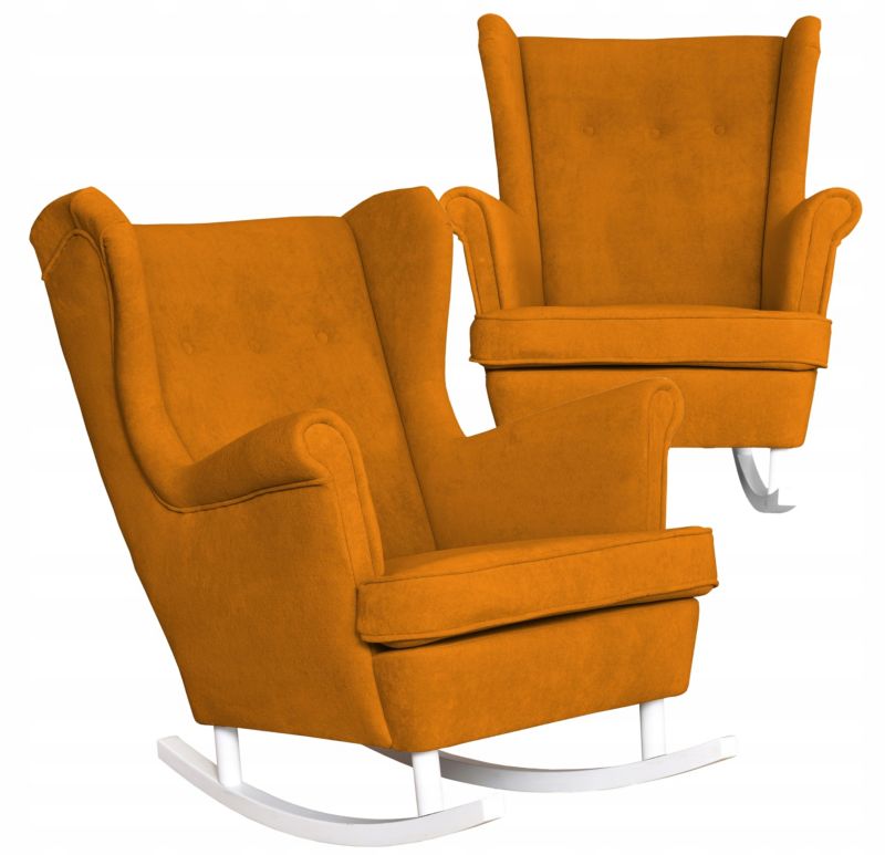 Fotel uszak do salonu bujany Family Meble Hunter musztardowy 1szt