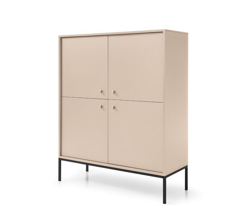 Komoda czterodrzwiowa Bettso Molly 104 cm na czarnym stelażu beżowy 1szt.