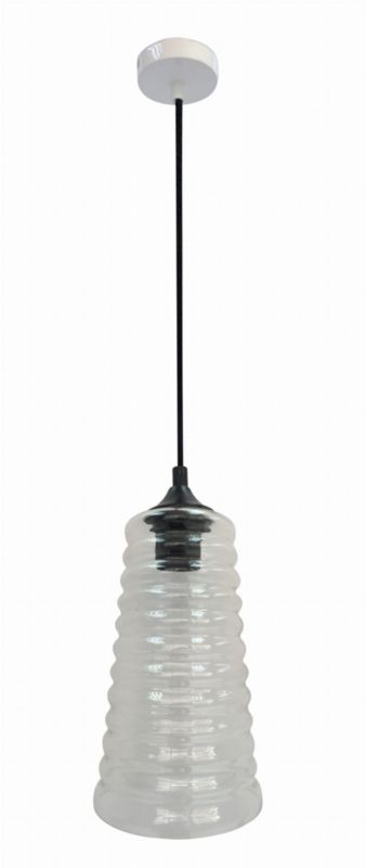 Lampa wisząca Candellux Manila biało-czarna-przezroczysty wym: 125 x 15 x 15 cm 1xE27 x 60W 1 szt.
