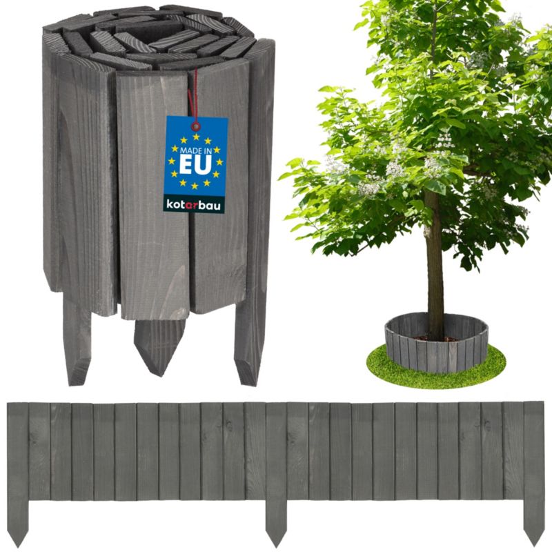 Obrzeże KOTARBAU płotek drewniany antracyt 20x110 cm 1 szt.