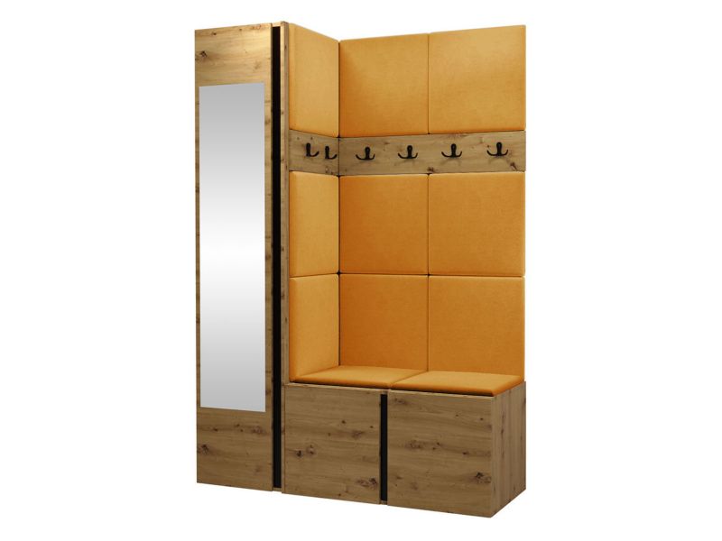 Garderoba MIRJAN 24 Orion X dąb artisan/czarny + żółty 1 kpl.