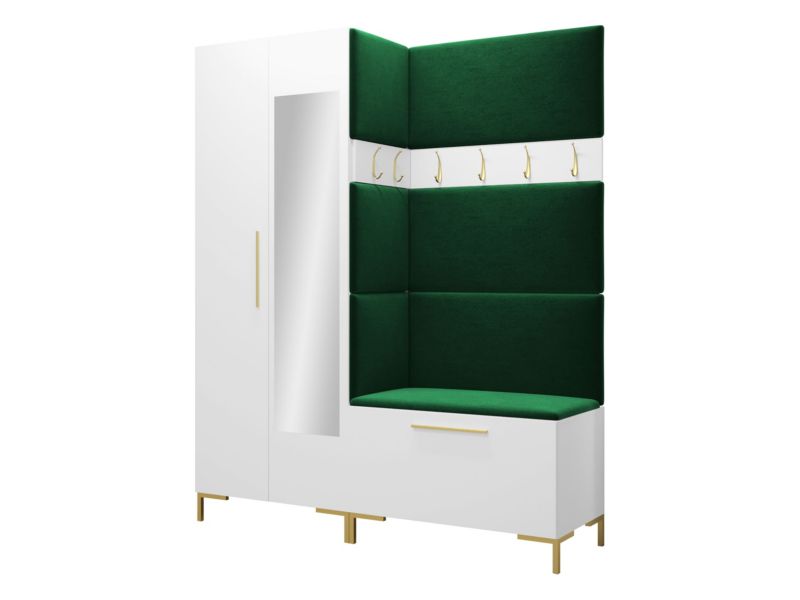 Garderoba MIRJAN 24 Zilion IX biały + zielony 1 kpl.