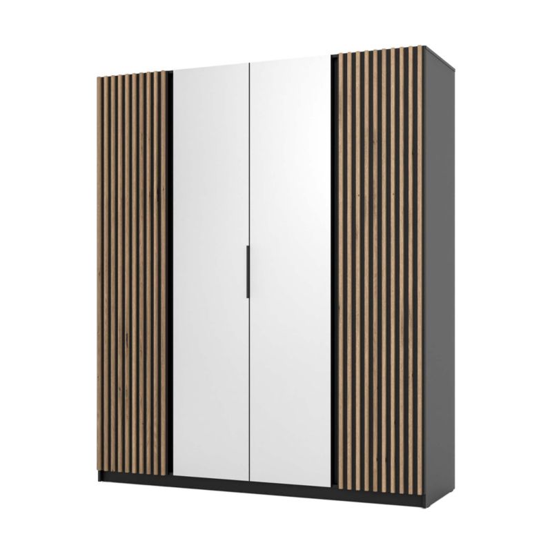 Szafa do przedpokoju 4-drzwiowa z lustrem Bonni Dravero BL/BL-EV 2LAM 2L 1 szt.