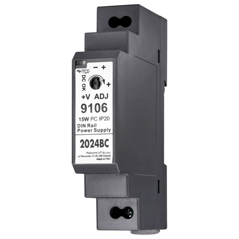Zasilacz LED MasterLED na szynę DIN 24V 15W 0.63A IP20 18x58.5x92.5 mm 1 szt.