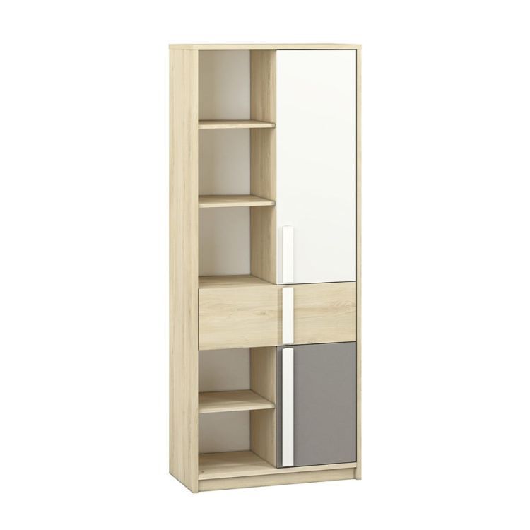 Regał ML Meble DOT 80 buk/biały/szary 1 szt.