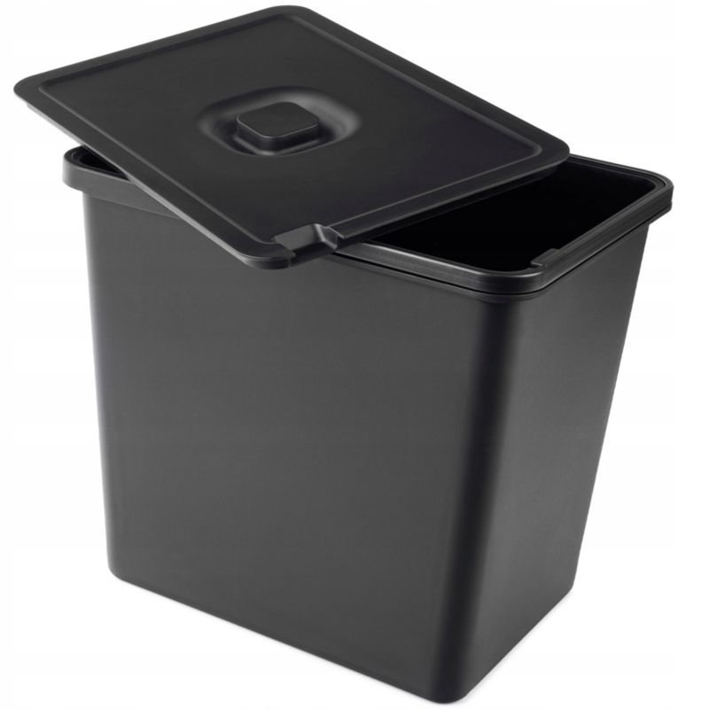 Kosz Na Śmieci KADAX Do Segregacji Odpadów Kubeł Duży 23L Czarny Z Pokrywą 1 szt.