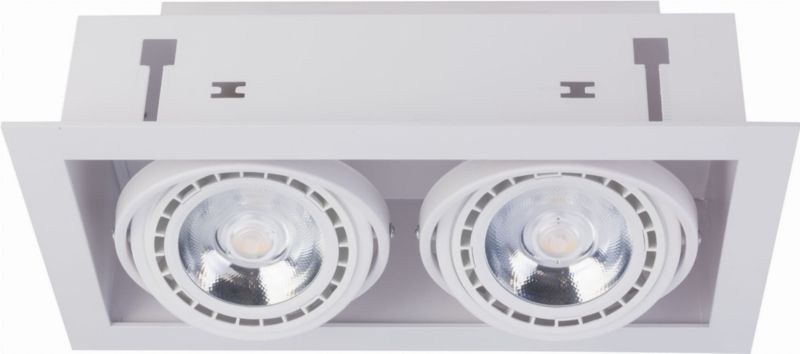 Oprawa wpuszczana Nowodvorski Lighting Downlight biała ruchoma 2 x ES111 x 15W IP20 wym: 35,4 x 19 cm prostokątna - 1 szt.