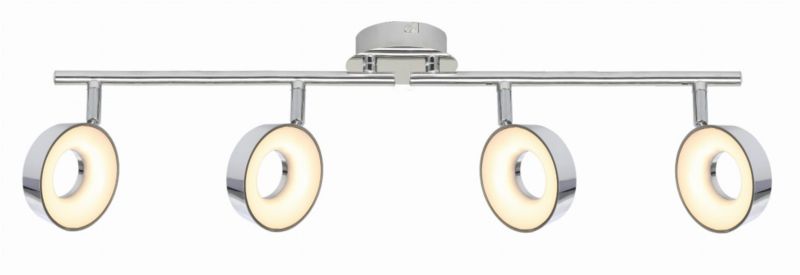 Lampa sufitowa Candellux Isla chromowana biała wym: 19 x 71 x 10 cm wbudowany LED 16W 1 szt.