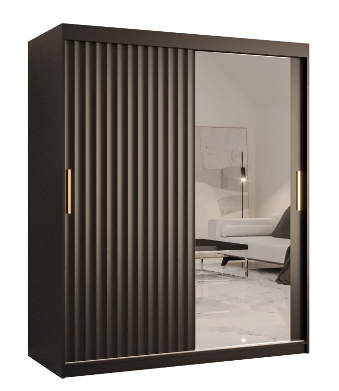 Szafa przesuwna Abiks RIFLO WAVE 2 150 czarny mat+ czarny mat 1 szt.