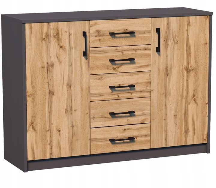Komoda Matkam szafka 110 cm 2d5s regał Rob grafit-wotan 1 szt.