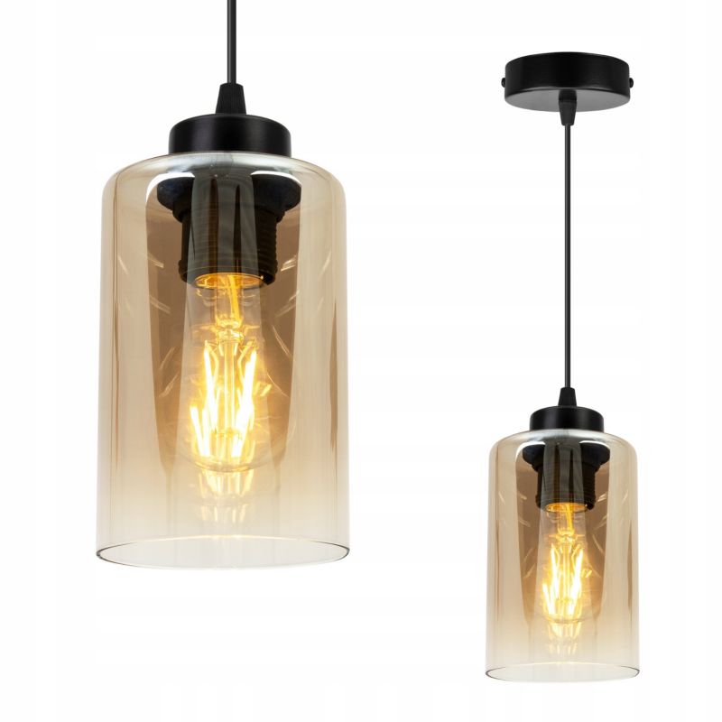 Lampa sufitowa wisząca Light Home LH Hella 1x E27 60W klosz miodowy 1szt.