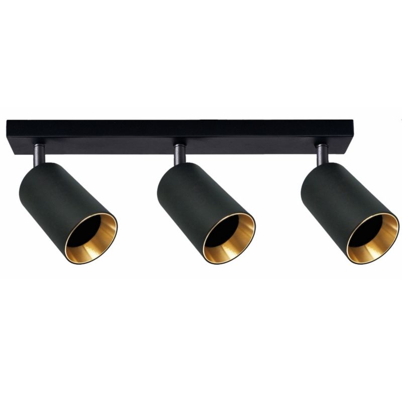 Kinkiet ścienny Polux Maribel czarno-złoty 3 x GU10 x IP20 wym: 16,8 x 38 x 6 cm - 1 szt.