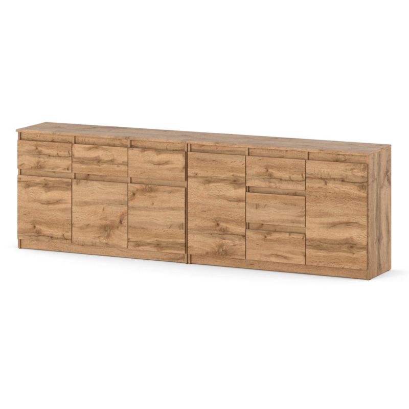 Komoda Hurtownia-Mebli Szuflady 6 Agnolia Best 240cm Dąb Wotan Dąb Wotan 240x35x75 cm 1szt.