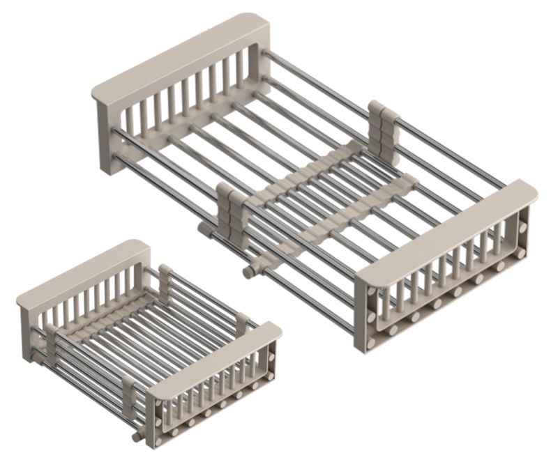 Ociekarka Teleskopowa Koszyk Stalowy Beżowy Granitan Do zlewozmywaka 1 szt.