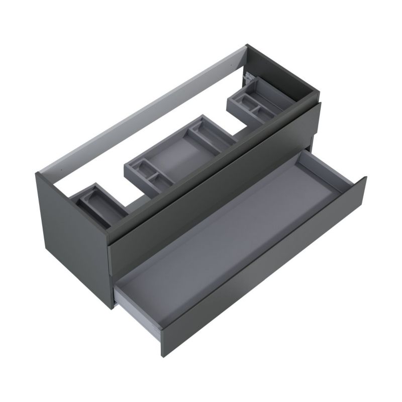 Szafka podumywalkowa wisząca Oltens Vernal 120 cm QuietClose grafit mat, 2 szuflady, 1 szt.