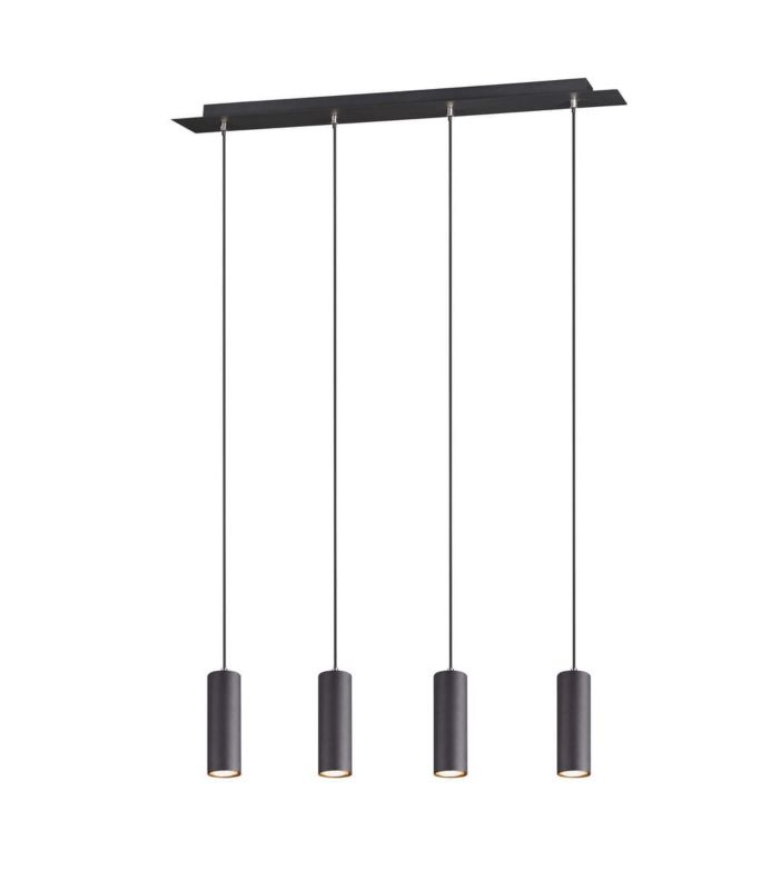 Lampa sufitowa wisząca Trio Marley czarna wym: 150 x 75 x 9 cm 4xGU10 x 1 szt.