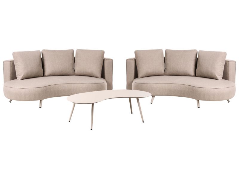 Zestaw ogrodowy ze stolikiem dla 6 osób Parori Beżowy 1 kpl