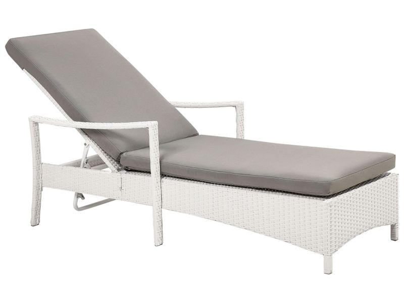 Leżak z poduszką Technorattan Biały Vasto 1 szt.