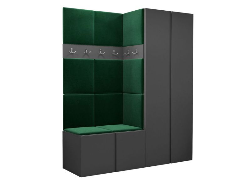 Garderoba MIRJAN 24 Orion III grafit + butelkowa zieleń 1 kpl.