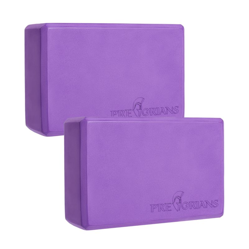 Kostki piankowe do jogi Pretorians bloczki do ćwiczeń i rozciągania fioletowe 2 szt.