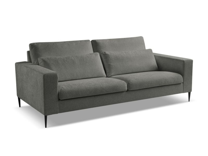 Sofa 3-osobowa LaMiaSofa DIANO z tkaniny szenilowej 221x110 cm ciemny szary 1 szt.
