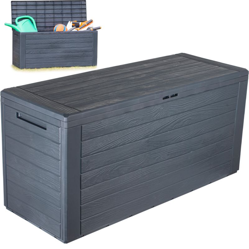 Skrzynia ogrodowa Prosperplast WOODEBOX na balkon taras 280L antracytowa 1 szt.