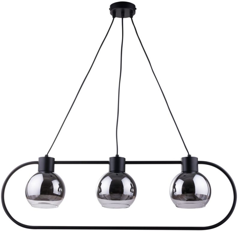 Lampa wisząca Sigma Lighting Linda 8052 czarno-srebrna dekoracyjna 3xE27 x 1 szt.