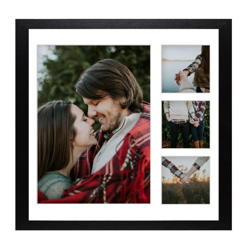 Ramka na 4 zdjęcia Hekla 40x40x4 MDF galeria czarny 1szt.