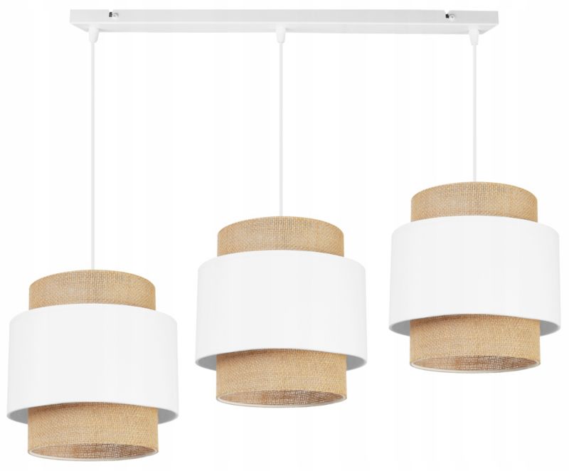 Lampa sufitowa wisząca Light Home LH Boho Juta 3x E27 60W biały 1szt.