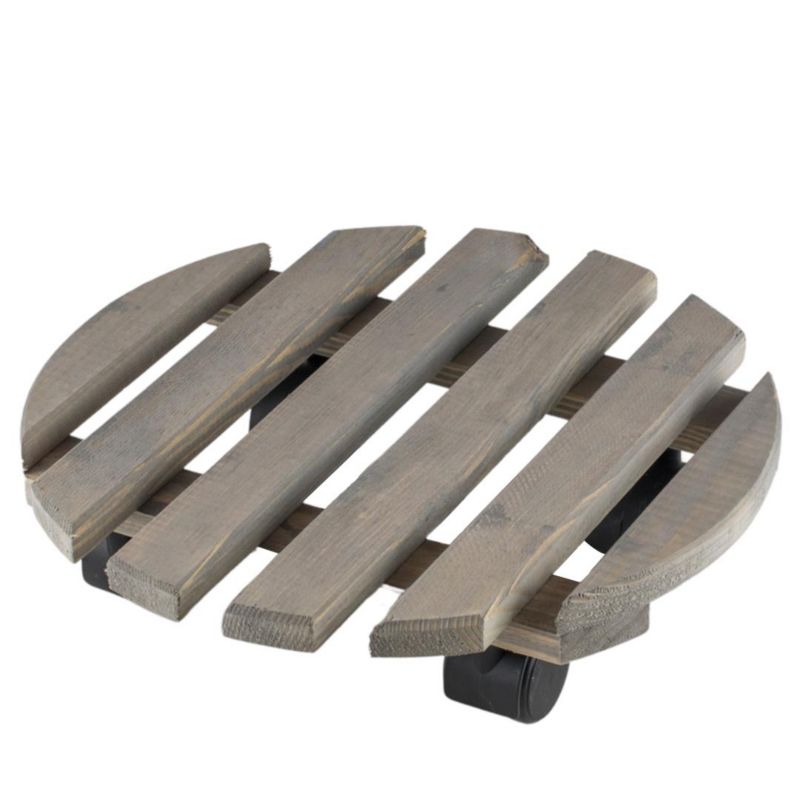 Podstawka na kwiaty na kółkach Direct Home and Garden okrągła szara 1 szt.