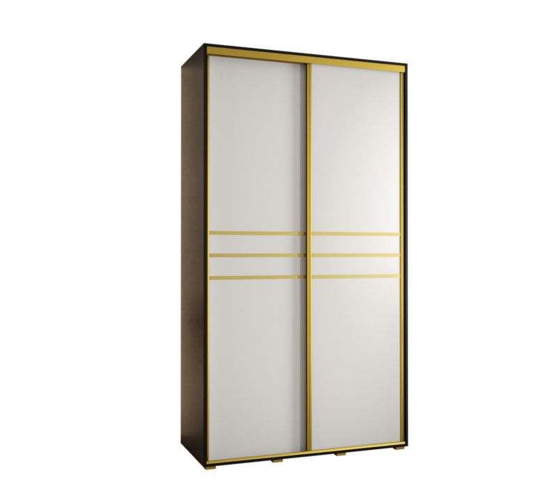 Szafa przesuwna Abiks DAVOS 10 wysoka szer.140cm czarny/biały/złoty 1szt.