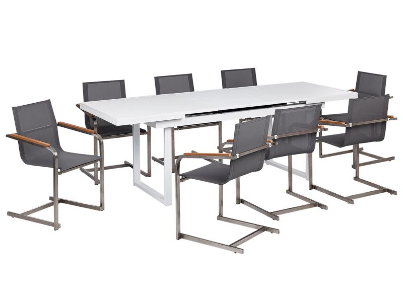 dla 8 osób Zestaw: stół z 8 krzesłami Valcanetto/cosoleto Metal Szary 1 kpl