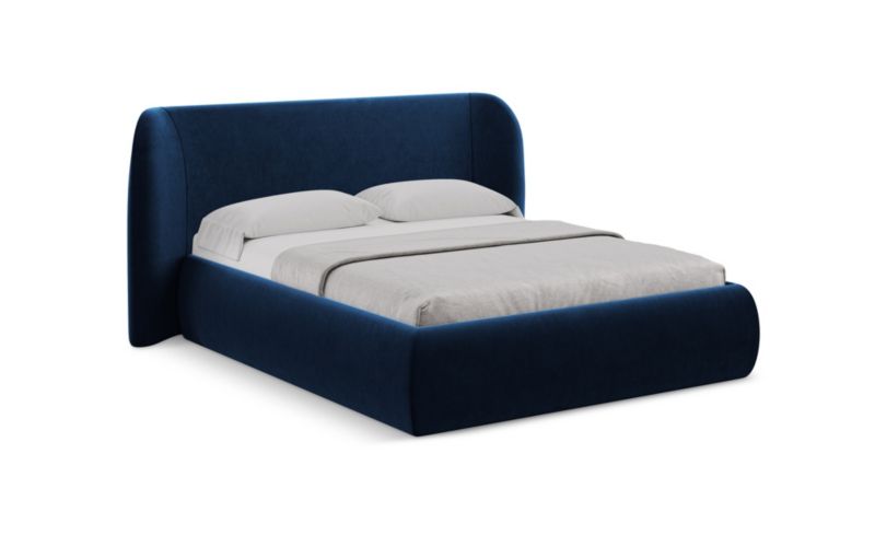 Łóżko LaMiaSofa Hauke z weluru 180x200 królewski niebieski 1 szt.