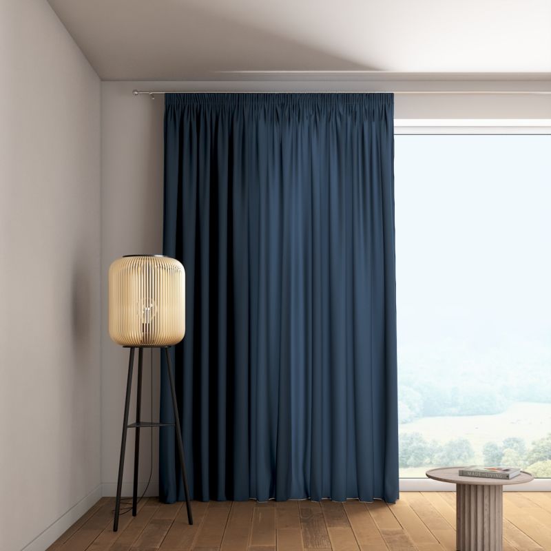 Zasłona na taśmie marszczącej 1 szt. 130 x 245 cm Dekoria granatowy 1 szt.