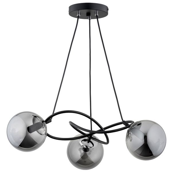 Lampa wisząca Alfa Velta czarna-dymiona nowoczesna 3xE14 x 10W 1 szt.
