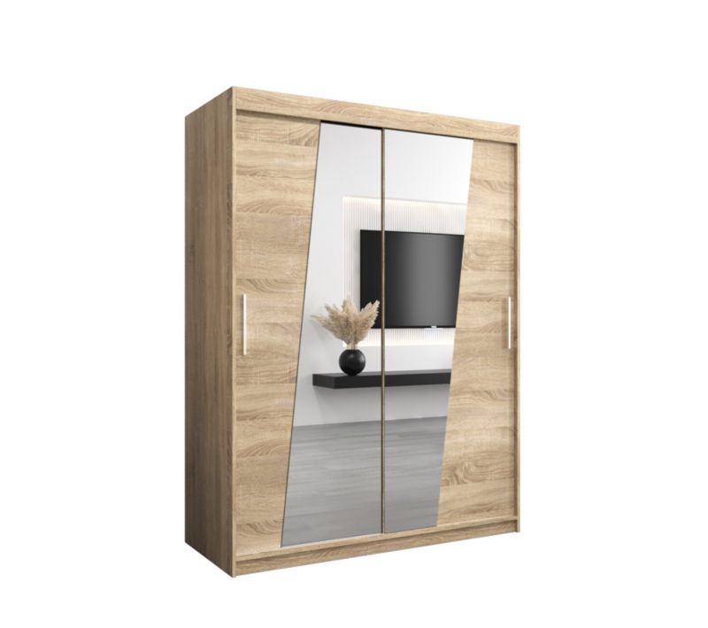 Szafa przesuwna Garderoba Abiks RHOMB 150 dąb sonoma + dąb sonoma 1 szt.