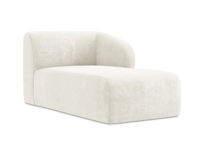 Szezlong prawostronny LaMiaSofa CERVO z tkaniny szenilowej 91x166 cm biały 1 szt.