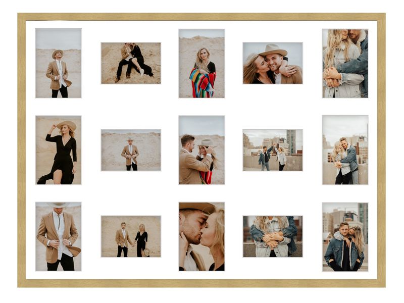 Ramka na 15 zdjęć Hekla 60x80x15 MDF galeria złoty 1szt.