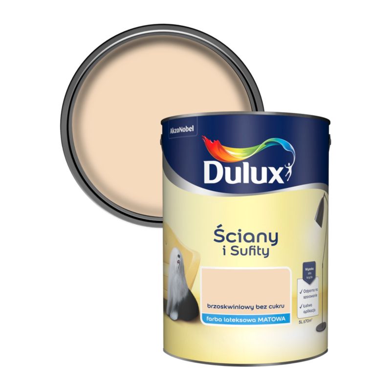 Farba Dulux Ściany i Sufity brzoskwiniowy bez cukru 5 l