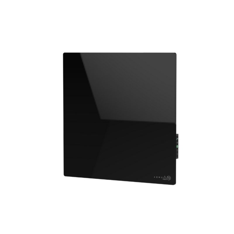 Grzejnik slim AENO GH12S Quadro Smart, podczerwień + konwekcja, szkło hartowane, 500 W, 50 x 50 cm, czarny, 1 szt.